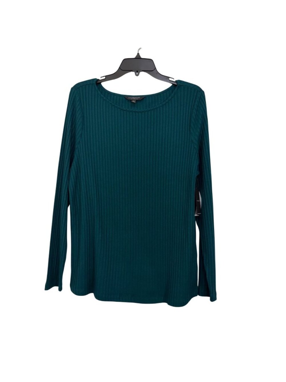 Liverpool Womens Ribbed Long Sleeve Top Blouse Dark Forest 1X New With Tags